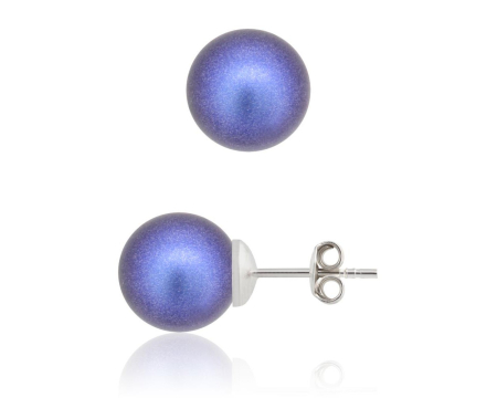 Cercei cristale Swarovski - Cercei din argint cu perle Primero YEM65 Iridescent Dark Blue