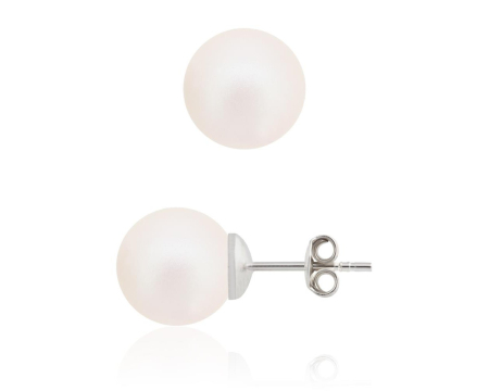 Cercei cristale Swarovski - Cercei din argint cu perle Primero YEM65 Pearlescent White