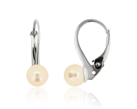 Cercei cristale Swarovski - Cercei din argint cu perle Primero YEM69 Cream Rose