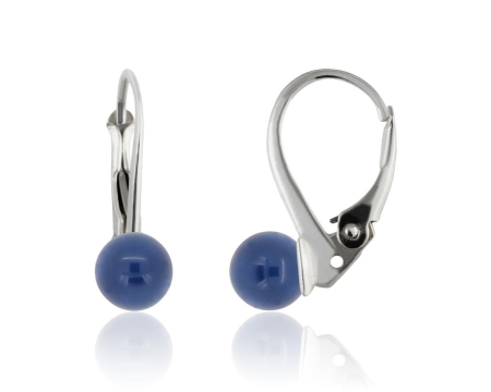 Cercei cristale Swarovski - Cercei din argint cu perle Primero YEM69 Dark Lapis