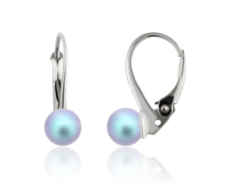 Cercei cristale Swarovski - Cercei din argint cu perle Primero YEM69 Iridescent Light Blue