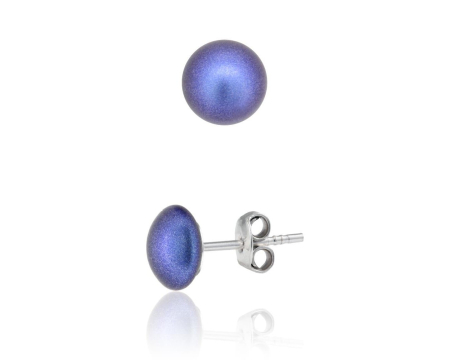 Cercei cristale Swarovski - Cercei din argint cu perle Primero YEM71 Dark Blue