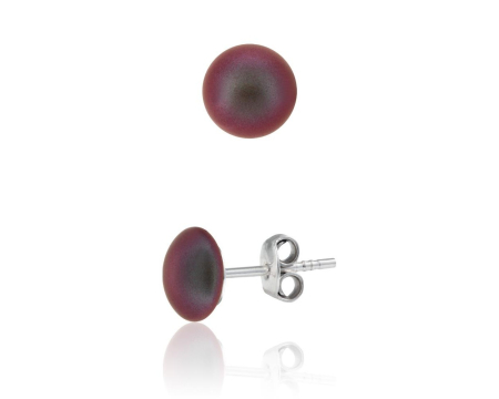 Cercei cristale Swarovski - Cercei din argint cu perle Primero YEM71 Iridescent Red