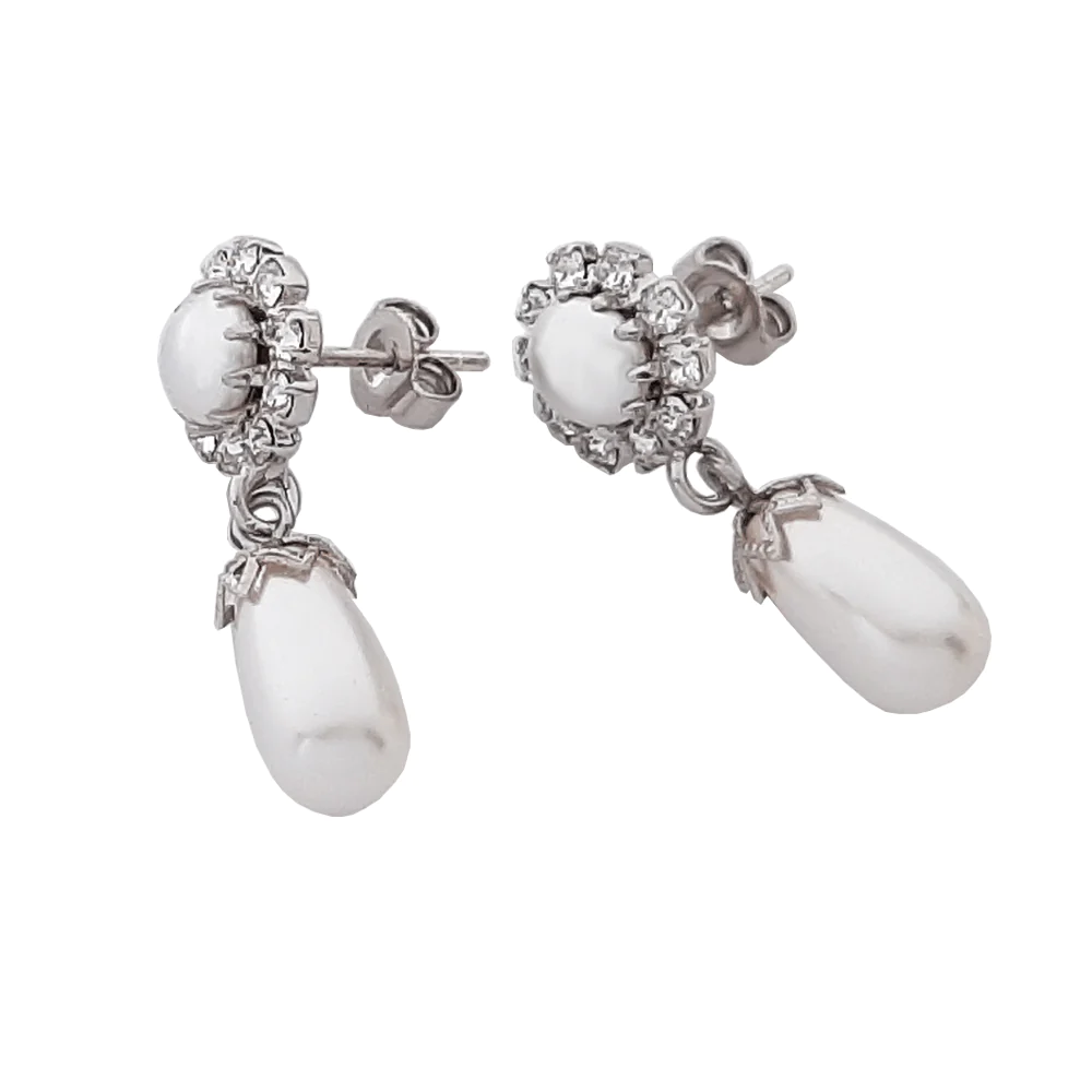 Cercei perle Swarovski 3353 White Pearl [1]
