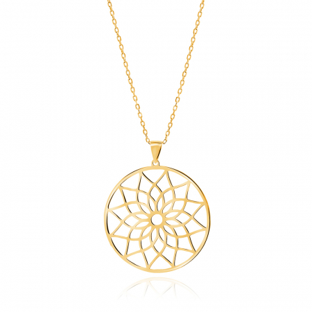 Coliere argint - Colier argint placat cu aur galben 14K Z1797NG Mandala