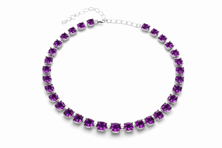 Coliere cristale Swarovski - Colier cu cristale Primero Ava amethyst 8mm