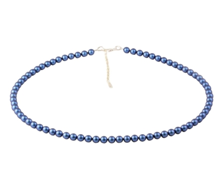 Coliere argint - Colier din argint cu perle de cultura Primero Purity Iridescent Dark Blue 6mm