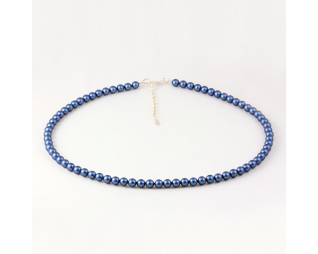 Colier din argint cu perle de cultura Primero Purity Iridescent Dark Blue 6mm [2]