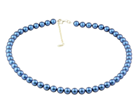 Coliere argint - Colier din argint cu perle de cultura Primero Purity Iridescent Dark Blue 8mm