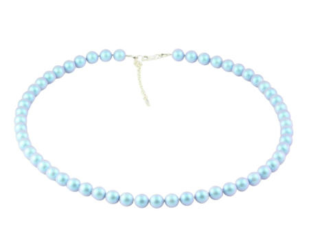 Coliere argint - Colier din argint cu perle de cultura Primero Purity Iridescent Light Blue 8mm