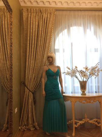 STOC IVORY-Livrare 24H - Rochie Faviana 2659 bleu lunga de seara mulata din voal