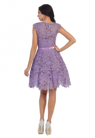 Rochie France Mode M1281 mov scurta de ocazie baby doll din dantela [2]
