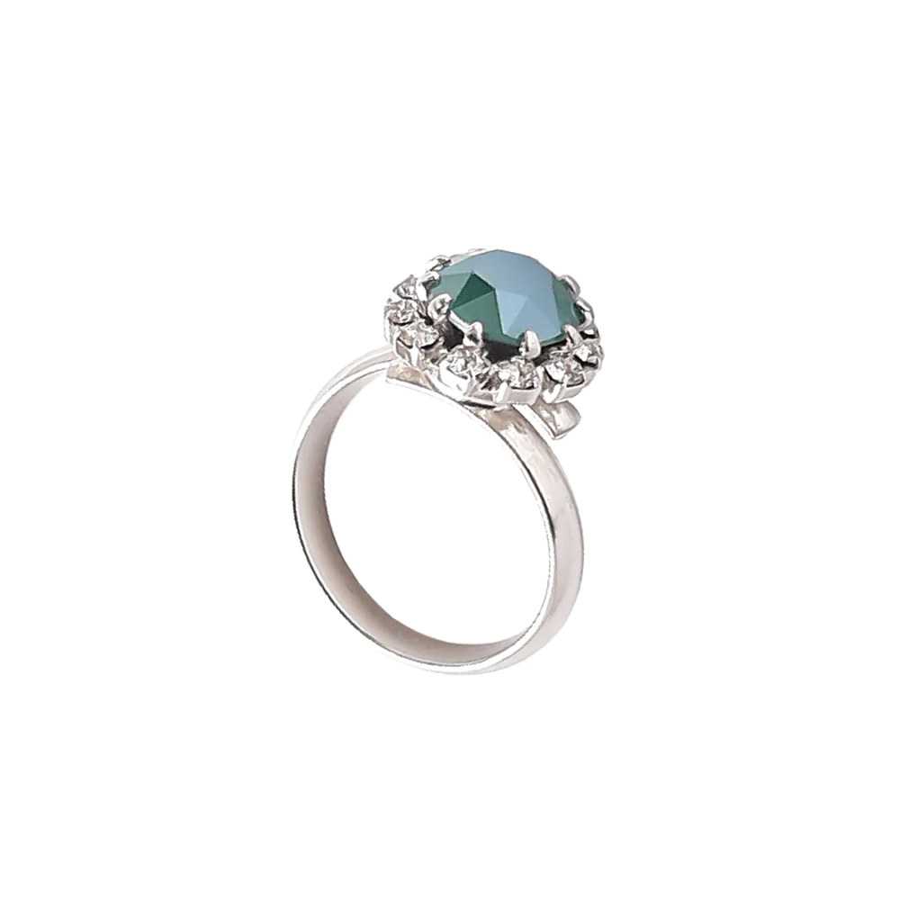 Inele cristale Swarovski - Inel cristale Swarovski 7040 Corinne Royal Green