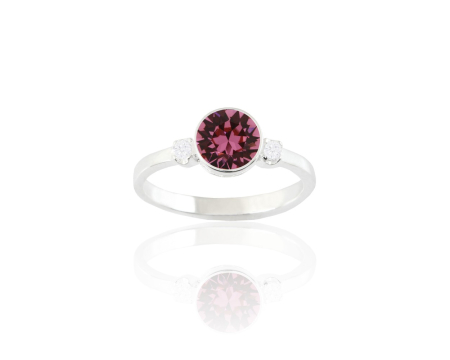 Inele argint - Inel din argint cu cristale Primero Crystals Round Gemini Rose
