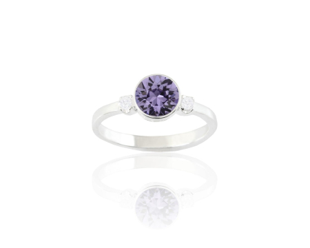 Inele argint - Inel din argint cu cristale Primero Crystals Round Gemini Tanzanite