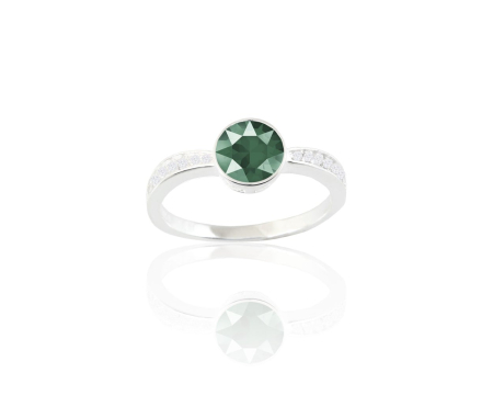 Inele argint - Inel din argint cu cristale Primero Crystals Round Multi Crystal Royal Green