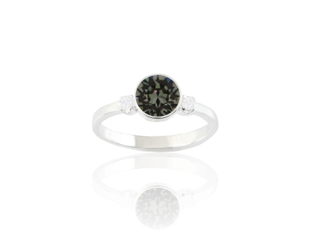 Inele argint - Inel din argint cu cristale Primero Round Gemini Black Diamond