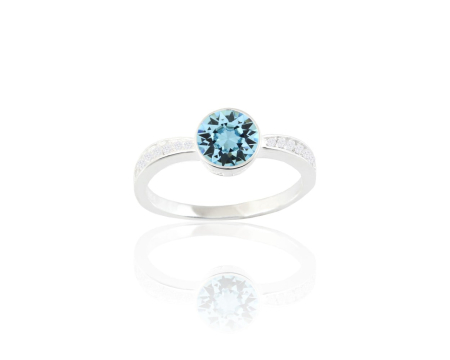 Inele argint - Inel din argint cu cristale Primero Round Multi Aquamarine