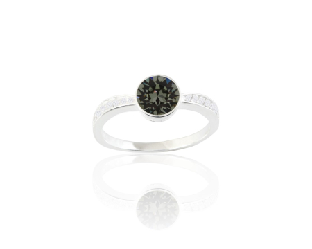 Inele argint - Inel din argint cu cristale Primero Round Multi Black Diamond