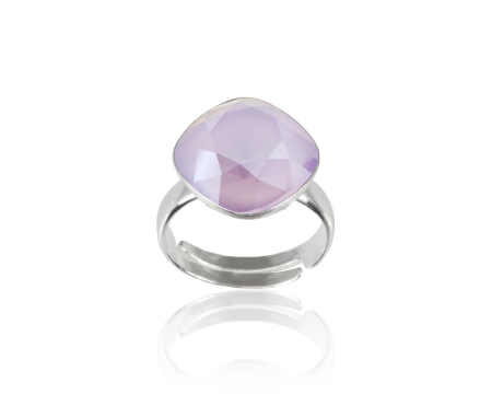 Inele argint - Inel din argint cu cristale Primero Square Fancy Crystal Lilac