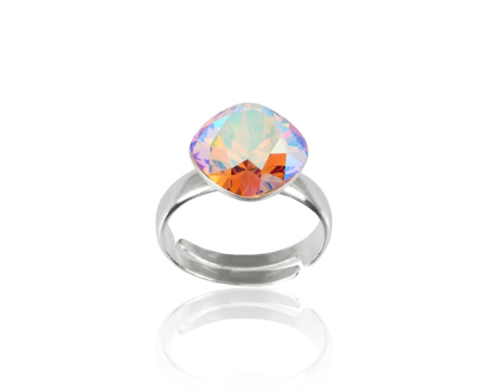 Inele argint - Inel din argint cu cristale Primero Square Fancy Light Colorado Topaz Shimmer