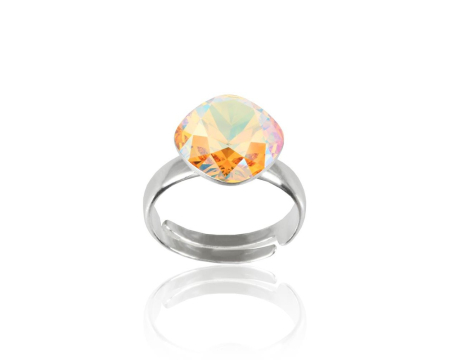 Inele argint - Inel din argint cu cristale Primero Square Fancy Light Topaz Shimmer