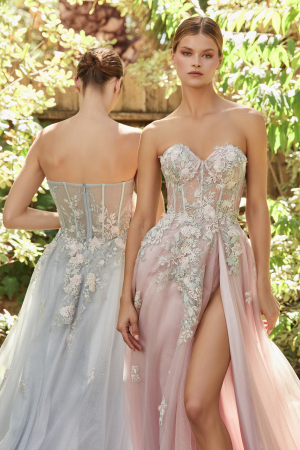 Rochie Andrea Leo Couture A1089 blush de seara  in clos din tulle [3]