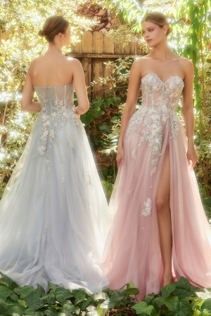 Rochie Andrea Leo Couture A1089 blush de seara  in clos din tulle [2]