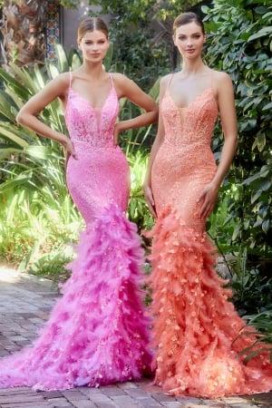 Andrea Leo Couture Los Angeles Collection - Rochie Andrea Leo Couture A1116 roz de seara tip sirena din tulle