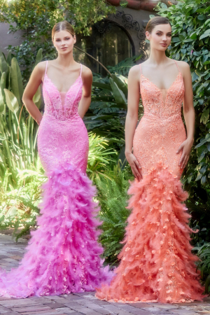 Rochie Andrea Leo Couture A1116 roz de seara tip sirena din tulle [1]