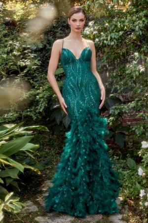 Andrea Leo Couture Los Angeles Collection - Rochie Andrea Leo Couture A1171 verde lunga de seara tip sirena din dantela