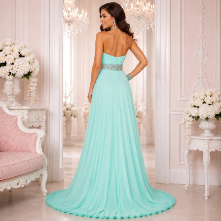 Rochie Jovani 111144 verde lunga de seara in clos din voal [1]