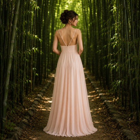 Rochie Ladivine 1010 blush de seara in clos din voal [1]