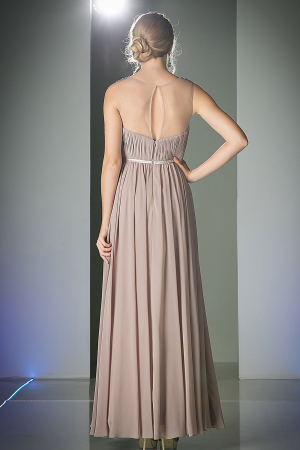 Rochie Ladivine 1588 kaki de seara in clos din voal [1]