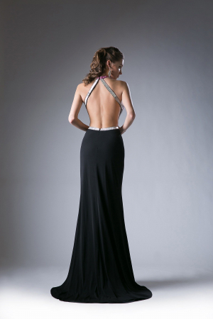 Rochie Ladivine 5012 neagra de seara mulata din jerse [1]
