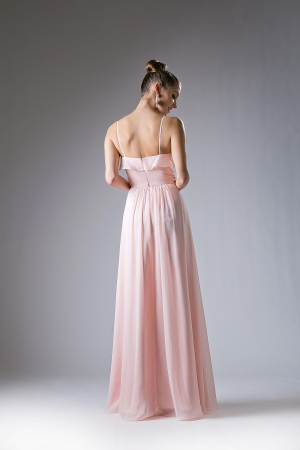 Rochie Ladivine CH524 rosie de seara in clos din voal [1]