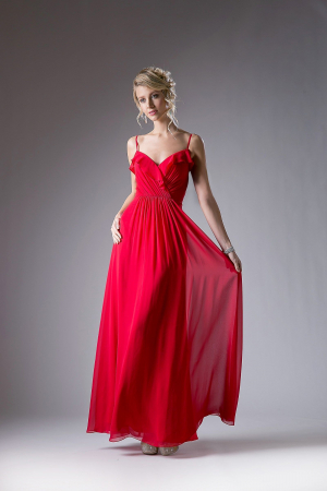 Ladivine Los Angeles Collection - Rochie Ladivine CH524 rosie de seara in clos din voal