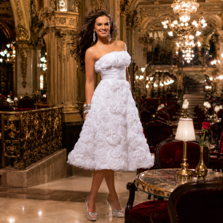 Rochie Sherri Hill 2223 alba midi de ocazie baby doll din tulle [1]