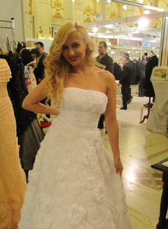 Rochie Sherri Hill 2223 alba midi de ocazie baby doll din tulle [2]