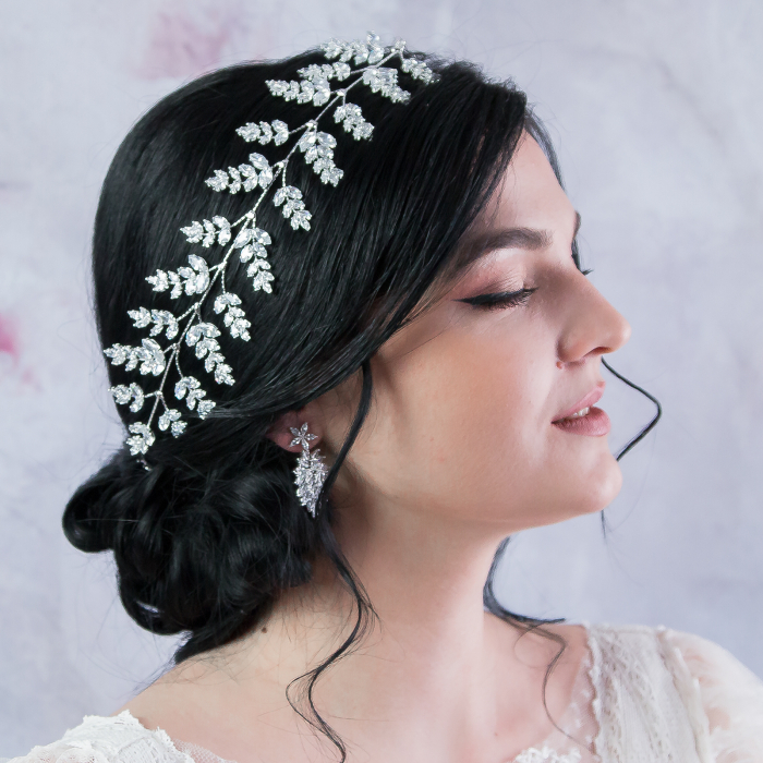 Accesoriu maleabil cu zirconiu pentru coafuri mireasă [3]