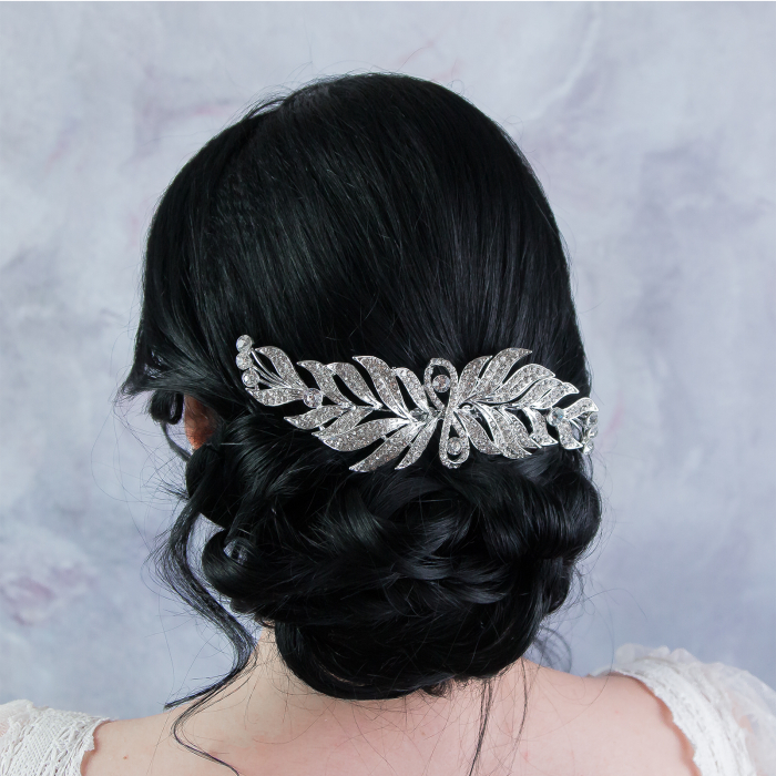 Accesoriu pentru păr mireasă cu pietre strălucitoare [3]