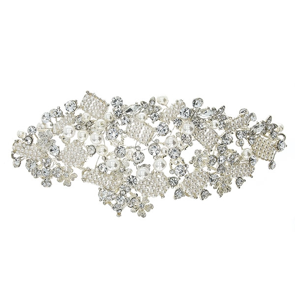 Accesoriu pentru păr, de ocazie, cu perle și cristale [2]