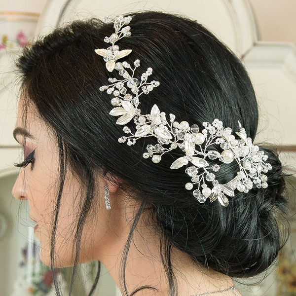 Accesoriu de păr deosebit, floral, pentru mirese [2]