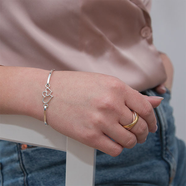 Bratara fixa argint model inimioare [3]