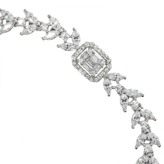 Brățară elegantă din argint rodiat cu zirconii [3]