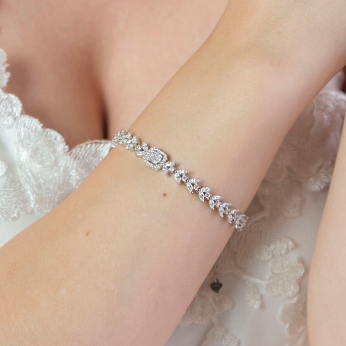 Brățară elegantă din argint rodiat cu zirconii [4]