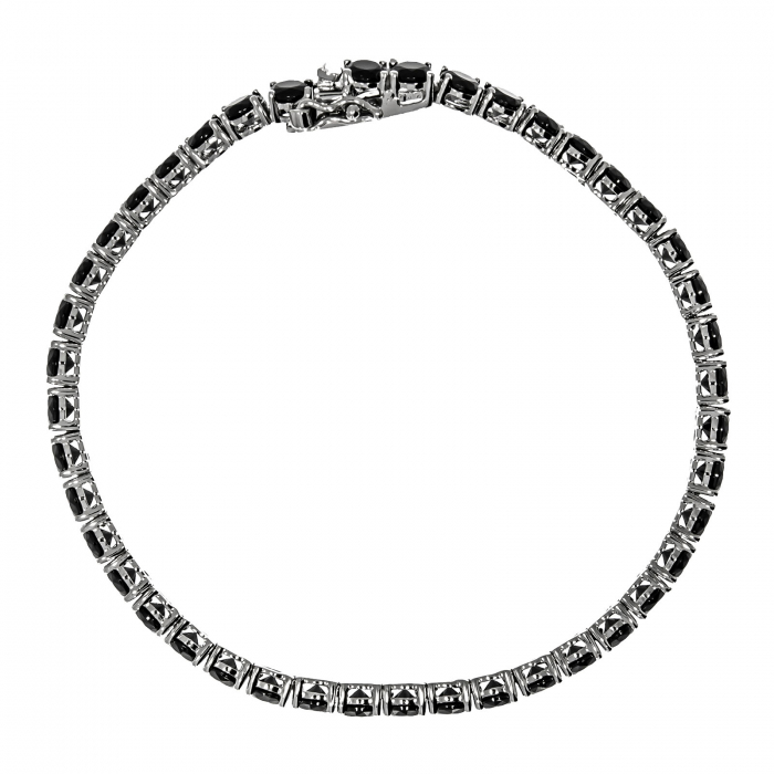Brățară tip tennis din argint cu zirconii negre [5]