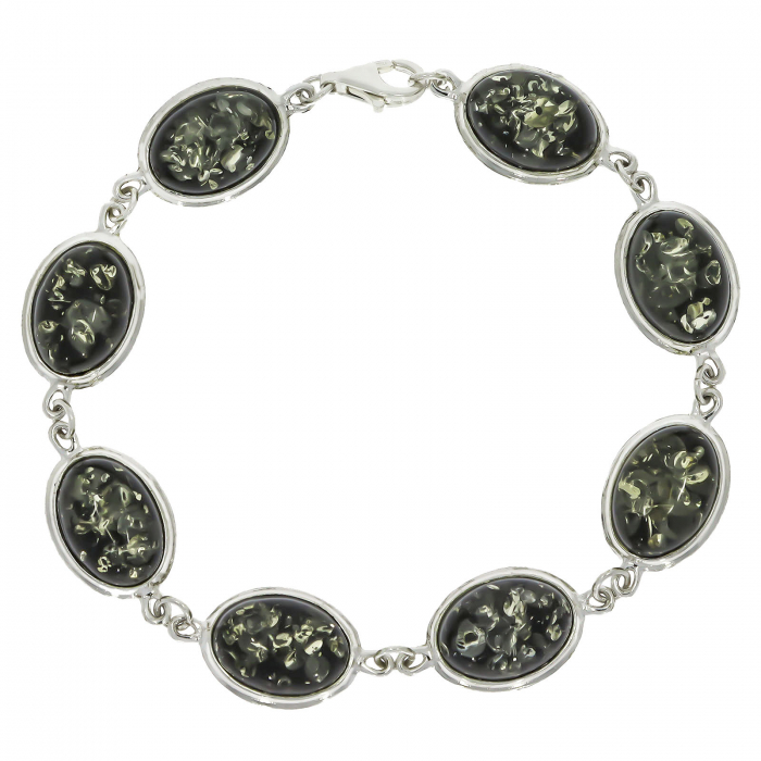 Brățară din argint și chihlimbar verde [2]