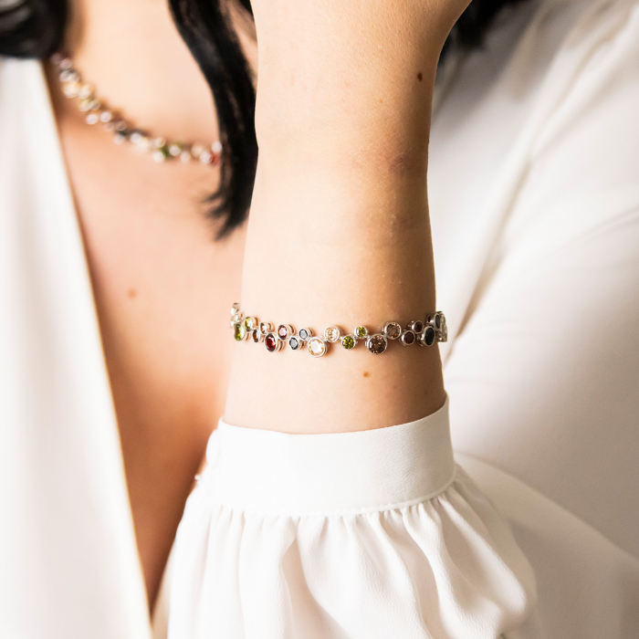 Bratara din argint multicolora cu zirconii [4]