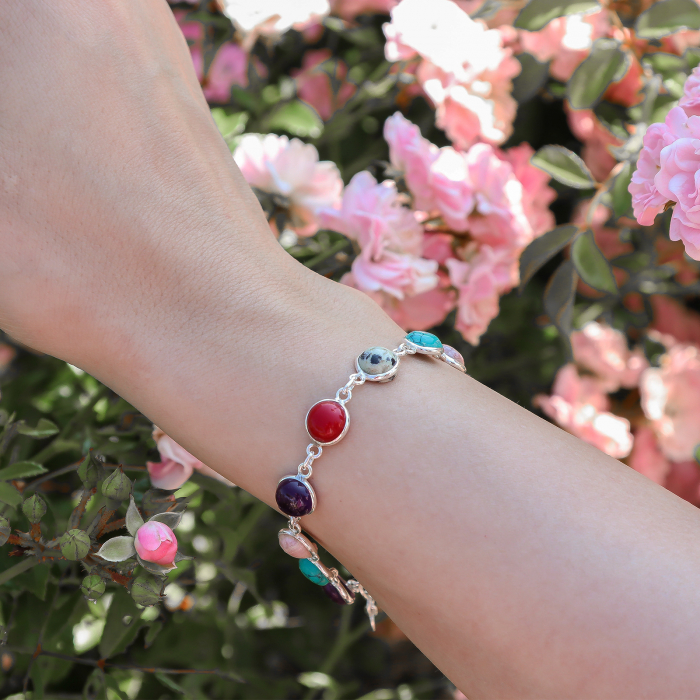 Bratara argint cu cristale multicolore [2]